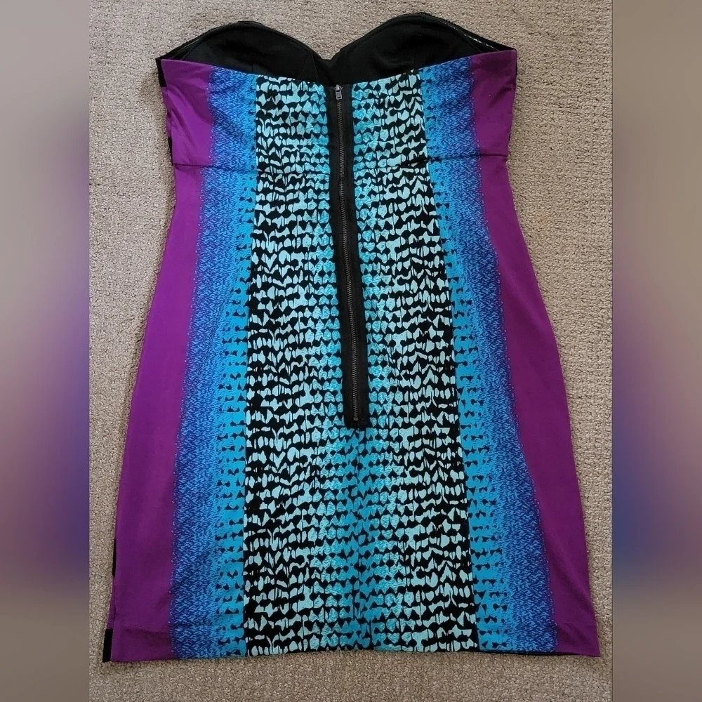 Rampage Vibrant Multi Color Strapless Lined Party Dress - Picture 8 of 14